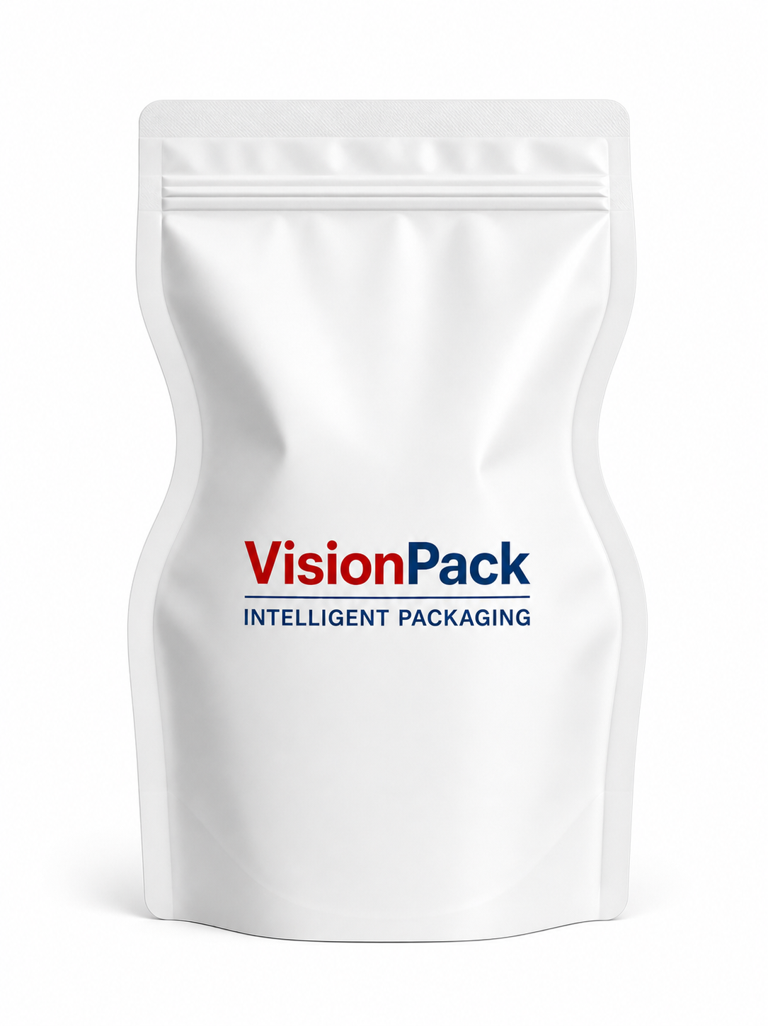 Shaped stand up pouch with zipper